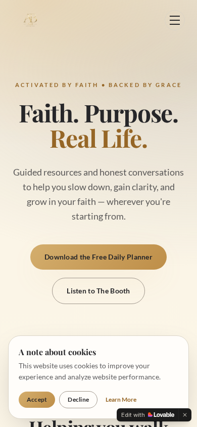 AB4Life website shown on a mobile screen