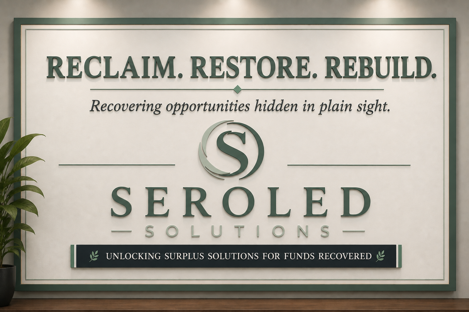 Seroled Solutions Reclaim Restore Rebuild signage mockup